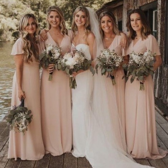 Show Me Your Mumu Noelle Wrap Dress Dusty Blush pink large maxi gown - Picture 13 of 15